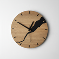 Grande Horloge murale FISSURE NOIR 30 cm en bambou et bois