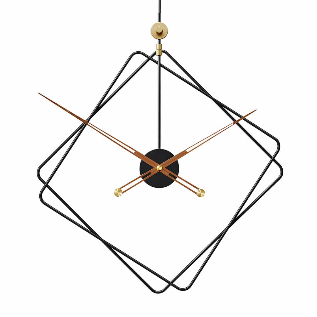 Grande Horloge murale design DIAMANT 56cm en métal