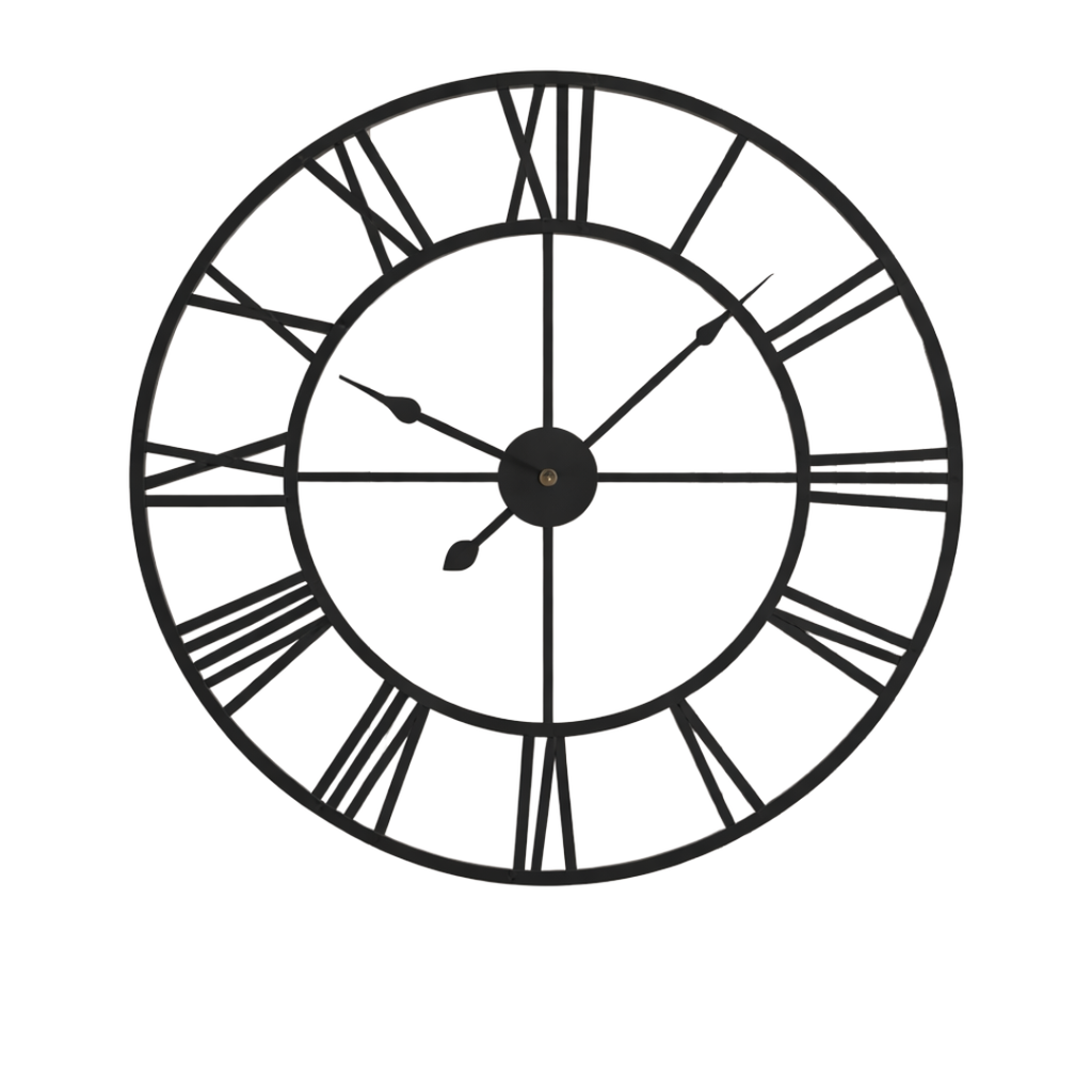 Grande Horloge murale design romaine EPURE 40 cm en métal