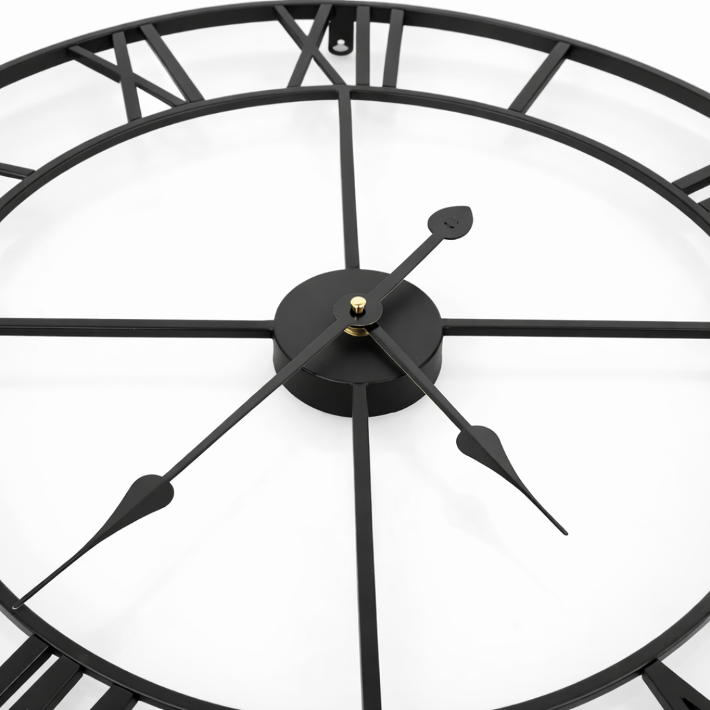 Grande Horloge murale design romaine EPURE 40 cm en métal