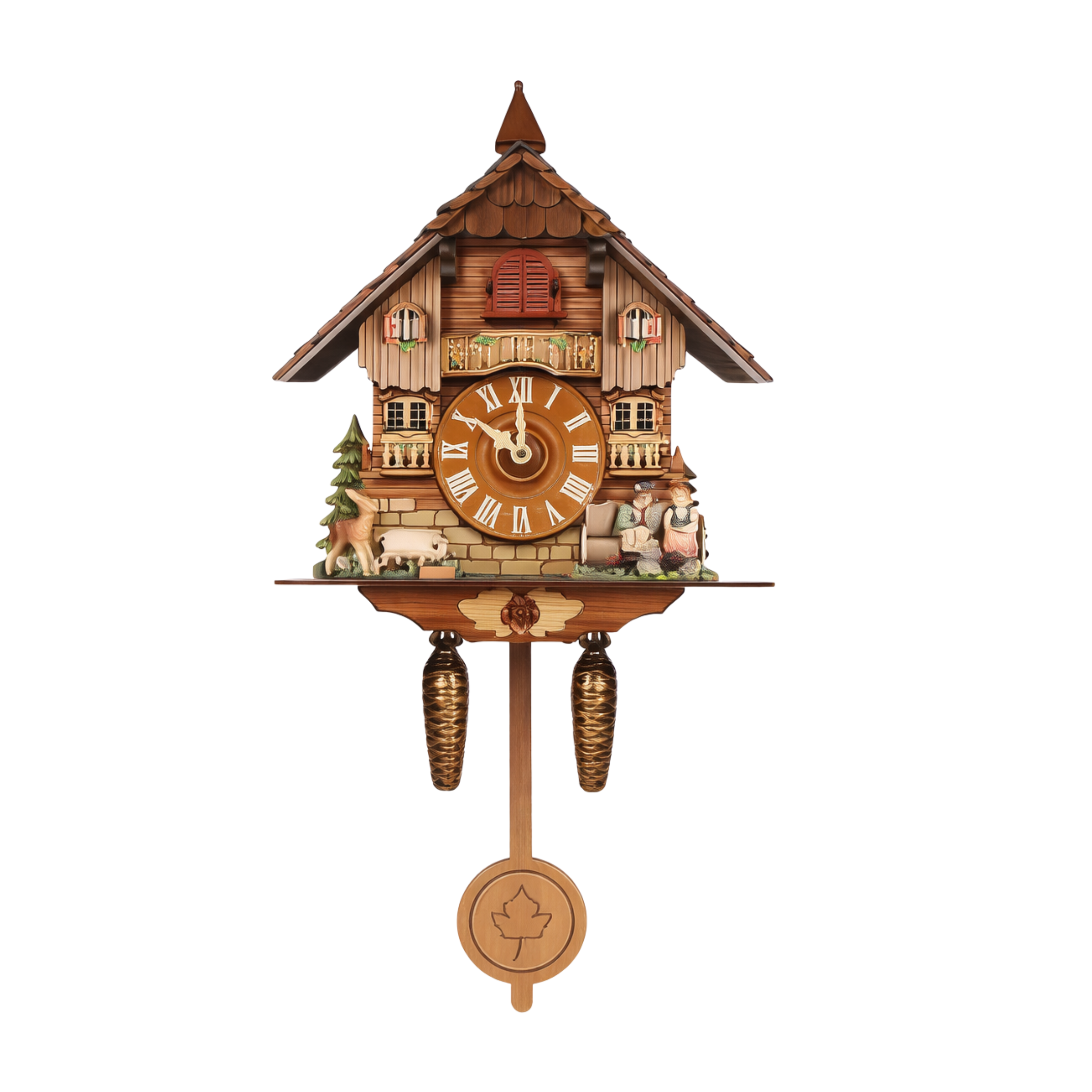 Grande Horloge murale coucou ALPAS 50 cm en bois