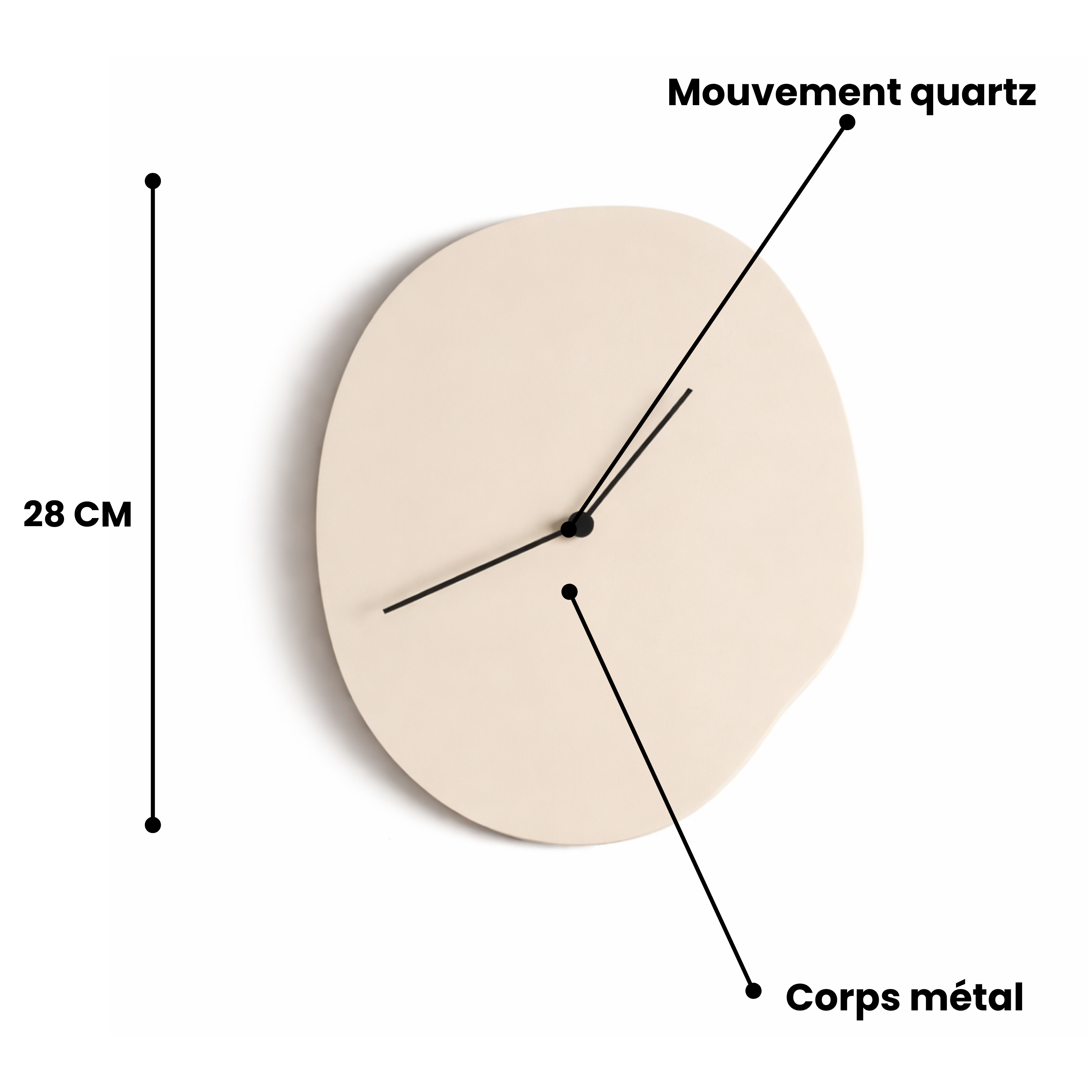Horloge murale MODERNA 28 cm métal