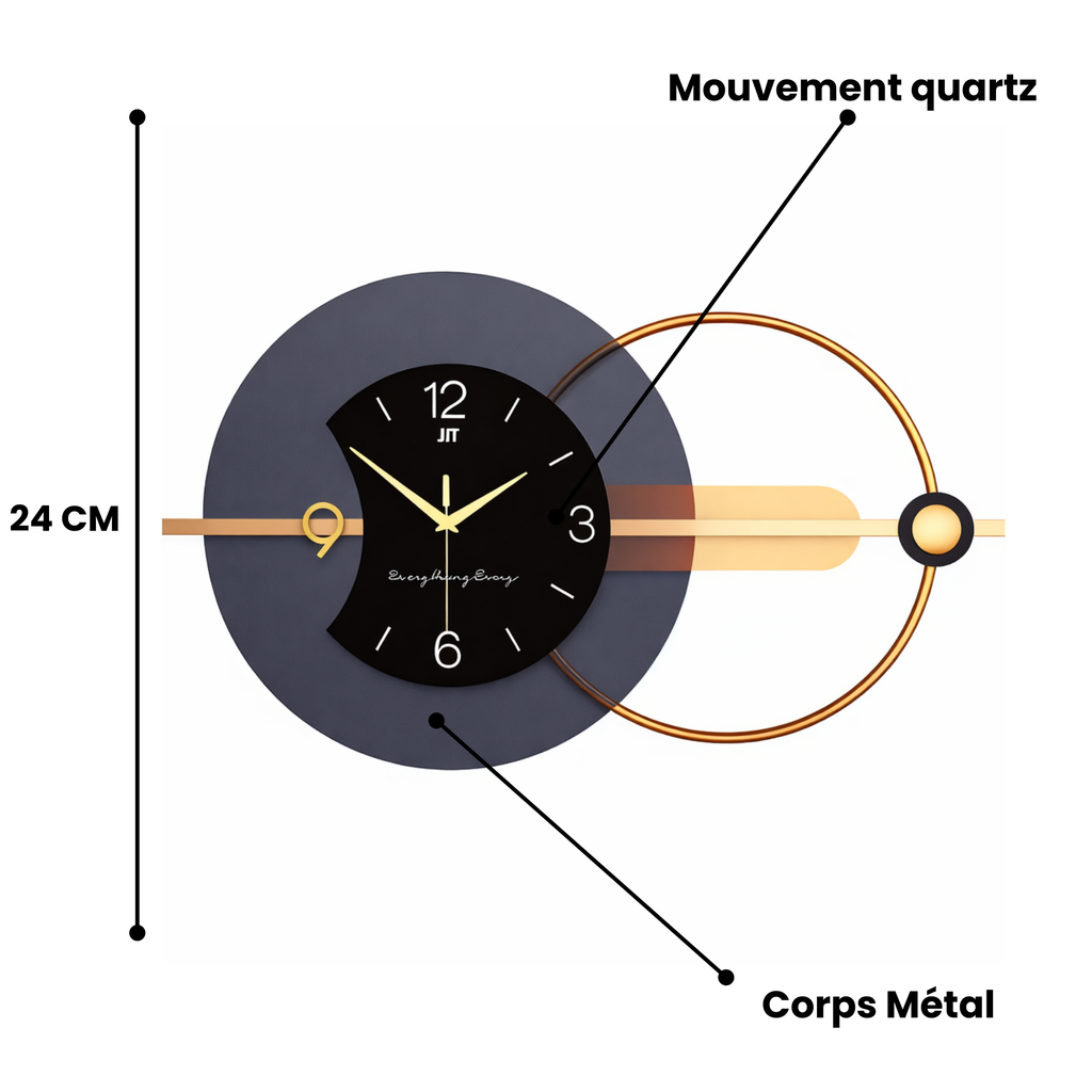 Grande Horloge murale design CLAIR DE LUNE 24 cm
