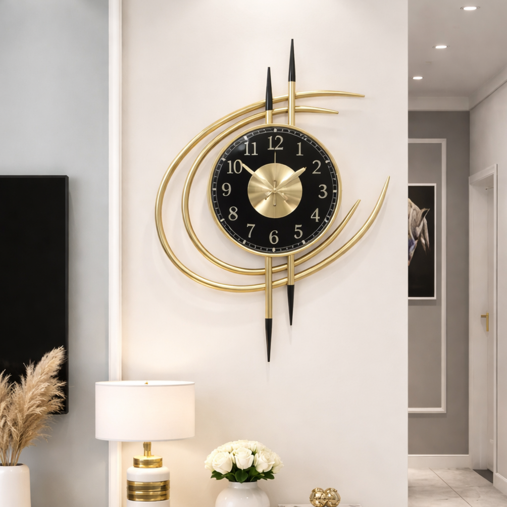 Grande Horloge murale design métal TEMPO 54x41 cm