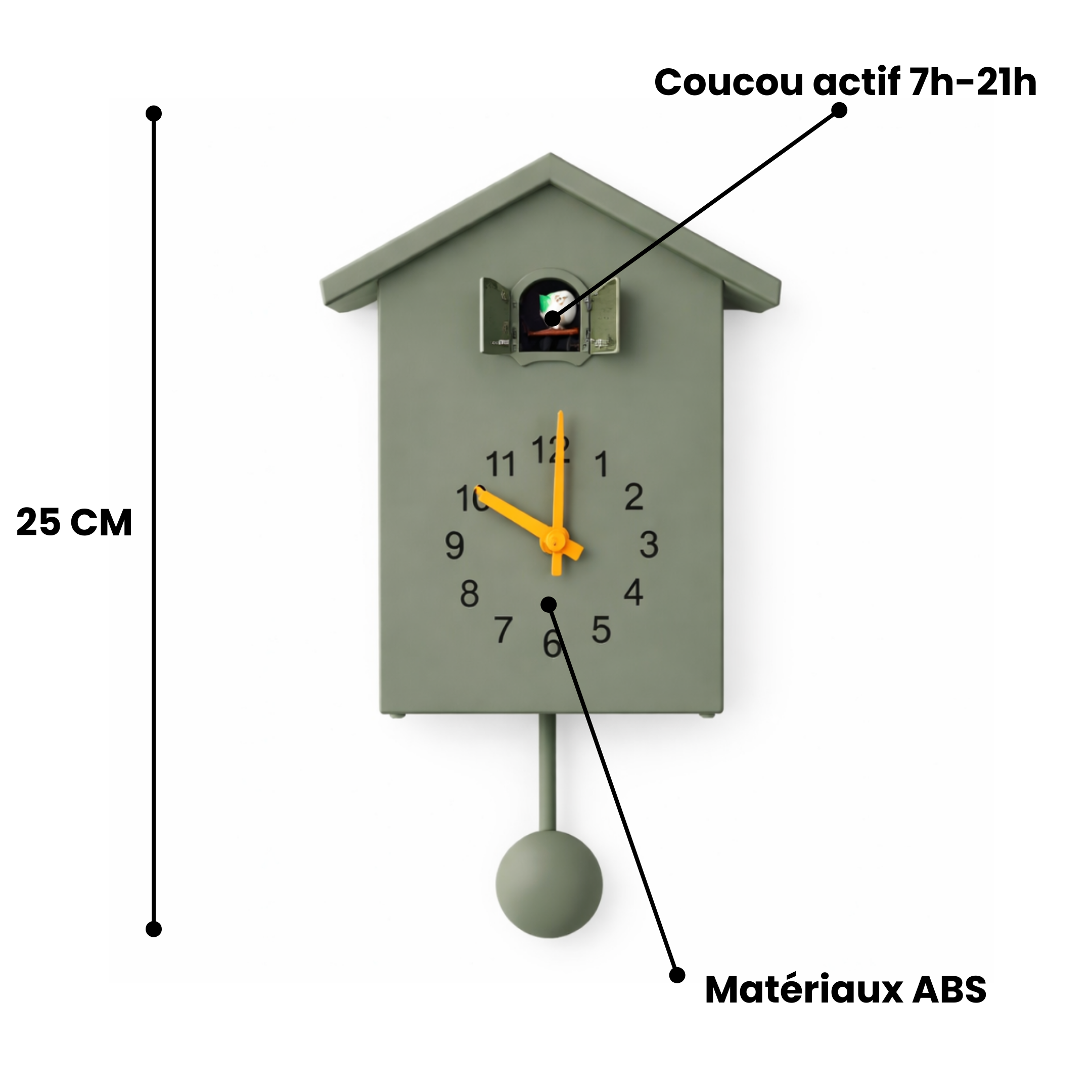 Horloge murale coucou KUKU 25 cm