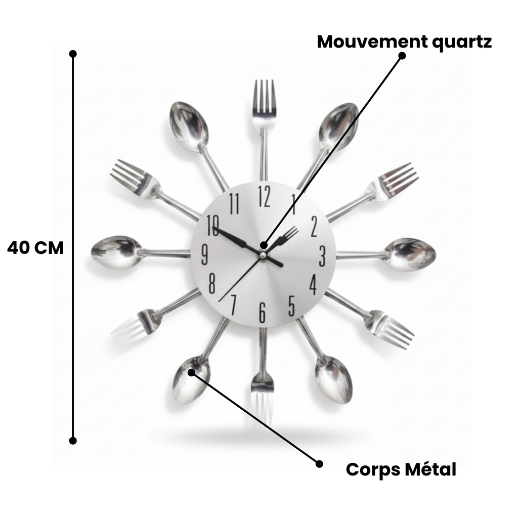 Horloge murale FØRK 40 cm en fer pour cuisine